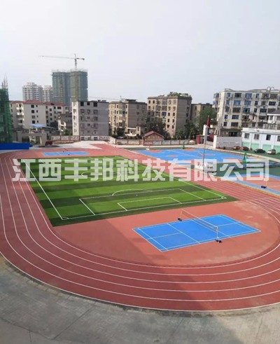 景德镇万载康乐实验学校篮球场，跑道施工