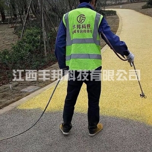 景德镇上饶书院大桥彩色透水路面施工