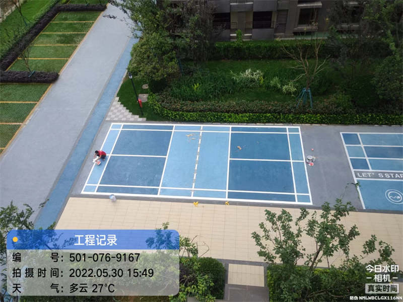 上饶透水混凝土羽毛球场
